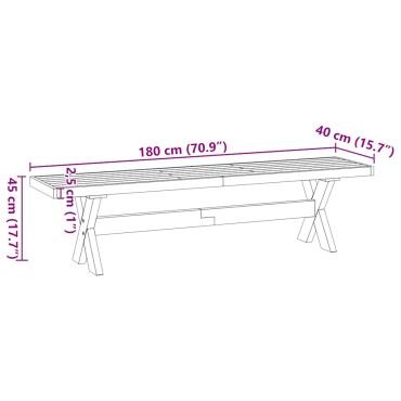 vidaXL Πάγκος τραπεζαρίας NOAIN με πόδια σχήματοςx180x40x45cm 1 τεμ.