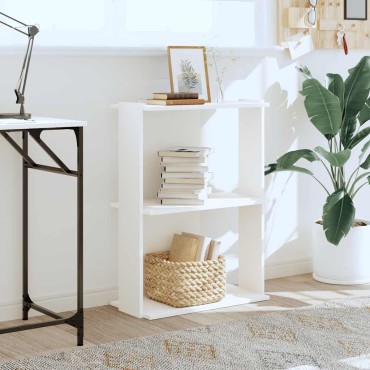 vidaXL Βιβλιοθήκη 3 επιπέδων Λευκό 60x30x80cm Ξύλινη κατασκευή 1 τεμ.