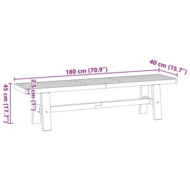 vidaXL Πάγκος τραπεζαρίας NOAIN με πόδια σχήματος Α 180x40x45cm 1 τεμ.
