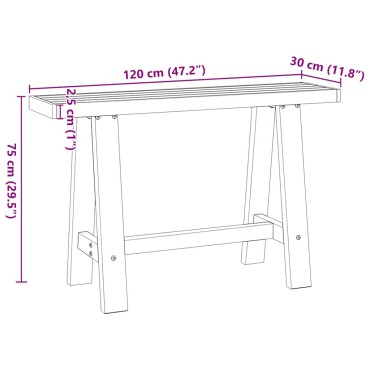 vidaXL Τραπέζι κονσόλας NOAIN με πόδια σχήματος Α 120x30x75cm