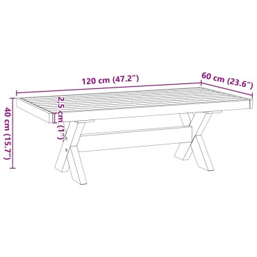 vidaXL Τραπεζάκι σαλονιού NOAIN με πόδια σχήματοςx120x60x40cm 1 τεμ.