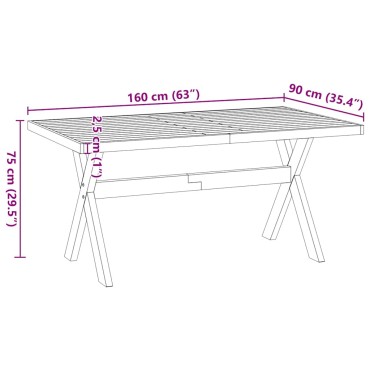 vidaXL Τραπεζαρία NOAIN με πόδια σχήματοςx160x90x75cm 1 τεμ.