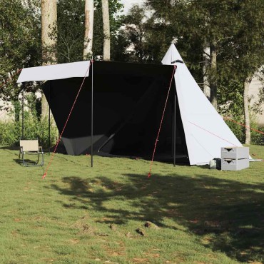 vidaXL Σκηνή Οικογενειακή Tipi 8 Ατ. Αδιάβροχη Λευκή Ύφασμα Συσκότισης