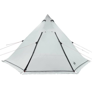 vidaXL Σκηνή Οικογενειακή Tipi 8 Ατ. Αδιάβροχη Λευκή Ύφασμα Συσκότισης