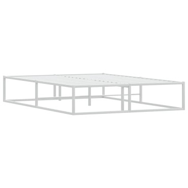 vidaXL Πλαίσιο κρεβατιού χωρίς στρώμα Λευκό 140x200 cm Μεταλλικό