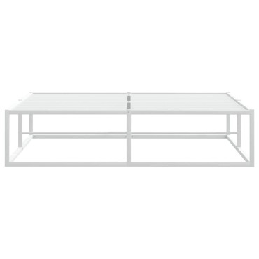 vidaXL Πλαίσιο κρεβατιού χωρίς στρώμα Λευκό 140x200 cm Μεταλλικό