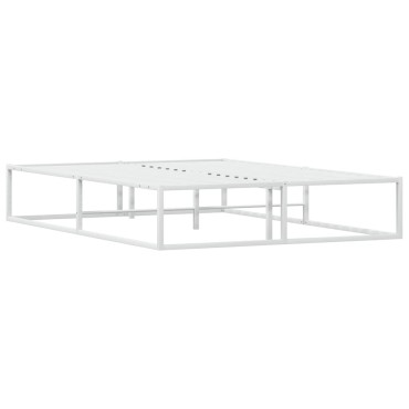 vidaXL Πλαίσιο κρεβατιού χωρίς στρώμα Λευκό 140x200 cm Μεταλλικό