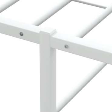 vidaXL Πλαίσιο κρεβατιού χωρίς στρώμα Λευκό 140x200 cm Μεταλλικό