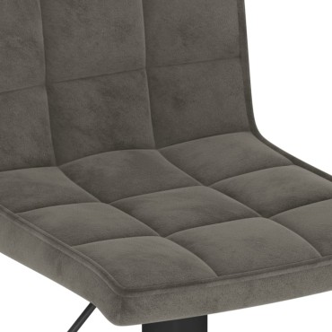 vidaXL Σκαμπό Μπαρ Σκούρο Γκρι Βελούδινο 40x52x(102,5-124,5)cm 1 τεμ.