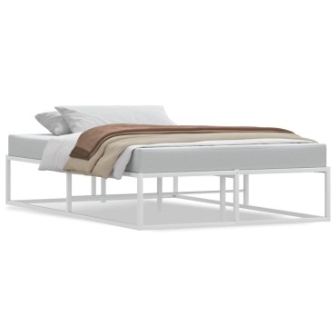 vidaXL Πλαίσιο κρεβατιού χωρίς στρώμα Λευκό 120x200 cm Μεταλλικό