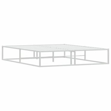 vidaXL Πλαίσιο κρεβατιού χωρίς στρώμα Λευκό 160x200 cm Μεταλλικό