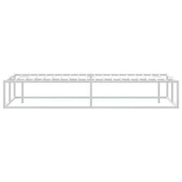 vidaXL Πλαίσιο κρεβατιού χωρίς στρώμα Λευκό 160x200 cm Μεταλλικό