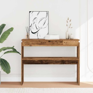 vidaXL Τραπεζάκι Κονσόλα Παλιό Ξύλο 80x30x102cm από Μοριοσανίδα 1 τεμ.