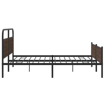 vidaXL Σκελετός Κρεβ. Χωρίς Στρώμα Καφέ Δρυς 180x200 εκ. Μεταλλικό