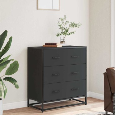 vidaXL Ραφιέρα Καφέ Δρυς 68x35x76cm Επεξ. Ξύλο + Μέταλλο 1 τεμ.