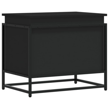 vidaXL Κουτί Αποθήκευσης με Καπάκι Μαύρο 60x40x51,5 εκ. Επεξ. Ξύλο