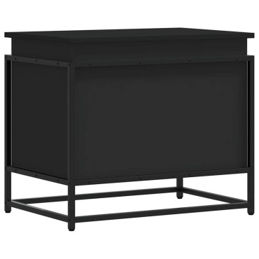 vidaXL Κουτί Αποθήκευσης με Καπάκι Μαύρο 60x40x51,5 εκ. Επεξ. Ξύλο