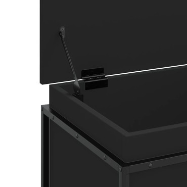 vidaXL Κουτί Αποθήκευσης με Καπάκι Μαύρο 60x40x51,5 εκ. Επεξ. Ξύλο