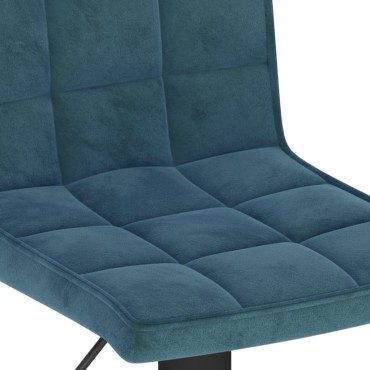 vidaXL Σκαμπό Μπαρ Μπλε Βελούδινο 40x52x(102,5-124,5)cm 1 τεμ.