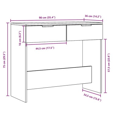 vidaXL Τραπεζάκι Κονσόλα Παλιό Ξύλο 90x36x75cm από Μοριοσανίδα 1 τεμ.