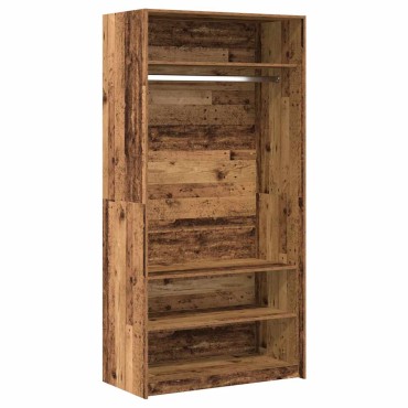 vidaXL Ντουλάπα Όψη Παλαιού Ξύλου 100x50x200cm από Επεξεργασμένο Ξύλο 1 τεμ.