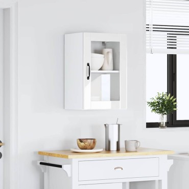 vidaXL Ντουλάπι τοίχου κουζίνας γυάλινη πόρτα Porto 40x31x60cm 1 τεμ.