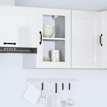 vidaXL Ντουλάπι τοίχου κουζίνας γυάλινη πόρτα Porto 40x31x60cm 1 τεμ.