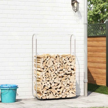 vidaXL Ράφι Καυσόξυλων 100x25x150 εκ. Γαλβανιζέ Ατσάλι