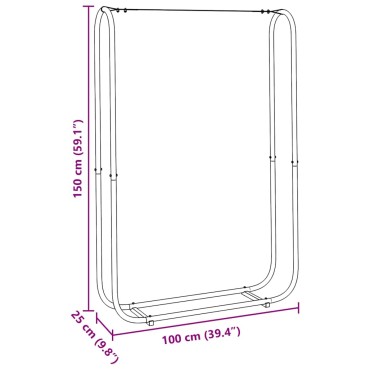 vidaXL Ράφι Καυσόξυλων 100x25x150 εκ. Γαλβανιζέ Ατσάλι
