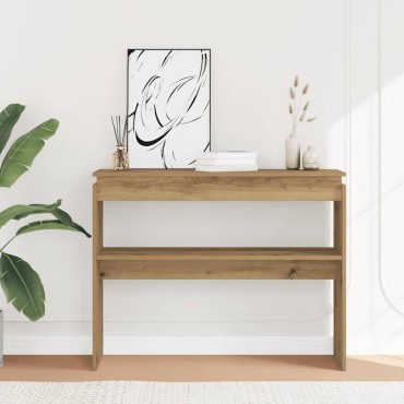 vidaXL Τραπέζι Κονσόλα Αρτισιανή Δρυς 102x30x80cm Επεξεργασμένο Ξύλο 1 τεμ.