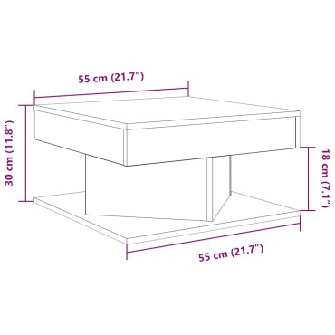 vidaXL Τραπεζάκι Σαλονιού τεχνίτης Δρυς 55x55x30cm Επεξεργασμένο Ξύλο 1 τεμ.