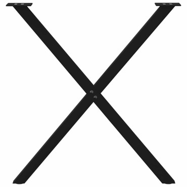 vidaXL Πόδια τραπεζαρίας σχήμα Χ 2 τεμ. Μαύρο 80x(72-73)cm Χάλυβας