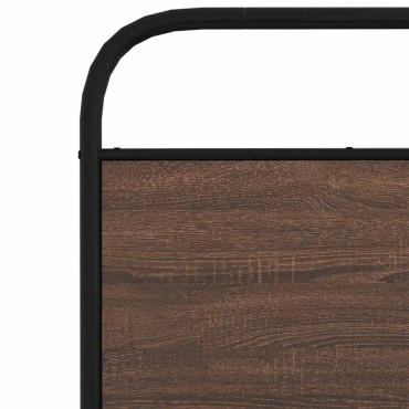 vidaXL Σκελετός Κρεβ. Χωρίς Στρώμα Καφέ Δρυς 193x203 εκ. Μεταλλικό