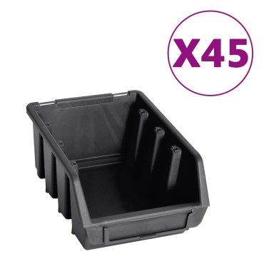 vidaXL Σκαφάκια Αποθήκευσης Σετ 96 τεμ. Κόκκινα/Μαύρα με Πάνελ Τοίχου