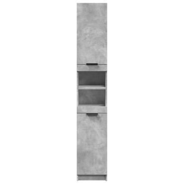 vidaXL Ντουλάπι Μπάνιου Γκρι Σκυροδέματος 32x34x188,5cm Επεξ. Ξύλο 1 τεμ.