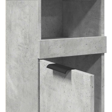 vidaXL Ντουλάπι Μπάνιου Γκρι Σκυροδέματος 32x34x188,5cm Επεξ. Ξύλο 1 τεμ.