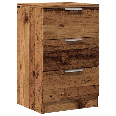vidaXL Κομοδίνο Όψη Παλαιού Ξύλου 40x36x65cm από Επεξ. Ξύλο 1 τεμ.