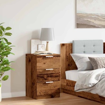vidaXL Κομοδίνο Όψη Παλαιού Ξύλου 40x36x65cm από Επεξ. Ξύλο 1 τεμ.