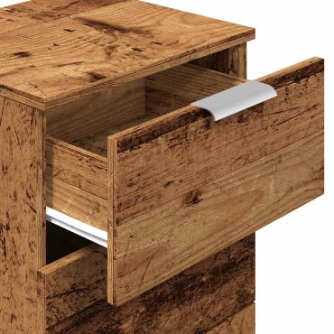 vidaXL Κομοδίνο Όψη Παλαιού Ξύλου 40x36x65cm από Επεξ. Ξύλο 1 τεμ.