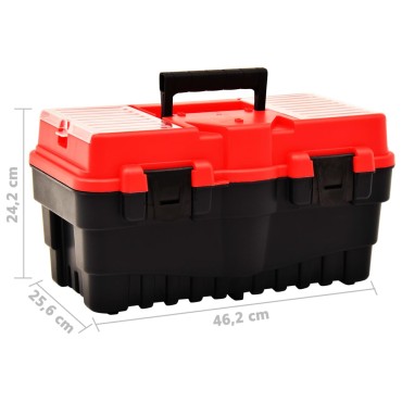 vidaXL Εργαλειοθήκη 462x256x242 χιλ. Κόκκινη από Πλαστικό