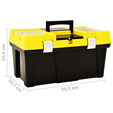 vidaXL Εργαλειοθήκη 595x337x316 χιλ. Κίτρινο από Πλαστικό