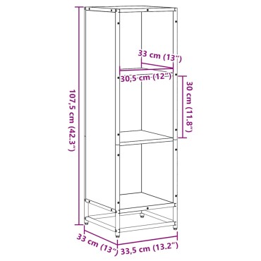 vidaXL Βιβλιοθήκη Καπνιστή Δρυς 33,5x33x107,5cm από Επεξεργασμένο Ξύλο 1 τεμ.