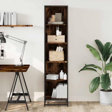 vidaXL Βιβλιοθήκη Καπνιστή Δρυς 40x35x170,5cm από Επεξεργασμένο Ξύλο 1 τεμ.