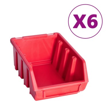 vidaXL Σκαφάκια Αποθήκευσης Σετ 39 τεμ. Κόκκινα/Μαύρα με Πάνελ Τοίχου