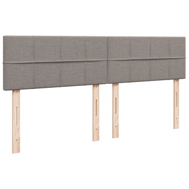vidaXL Κρεβάτι Boxspring με Στρώμα Taupe 200x200cm Υφασμάτινο 1 τεμ. - Διπλό