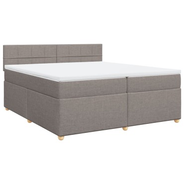 vidaXL Κρεβάτι Boxspring με Στρώμα Taupe 200x200cm Υφασμάτινο 1 τεμ. - Διπλό