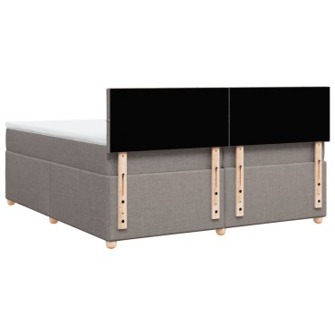 vidaXL Κρεβάτι Boxspring με Στρώμα Taupe 200x200cm Υφασμάτινο 1 τεμ. - Διπλό