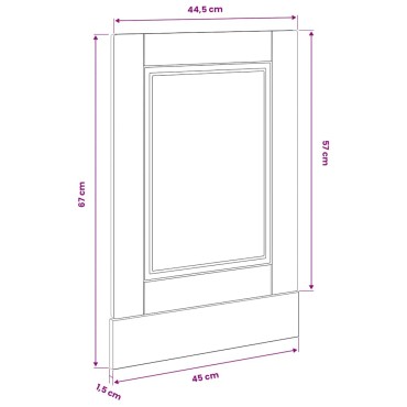 vidaXL Πίνακας πλυντηρίου πιάτων Porto Μαύρο 45x1,5x57cm