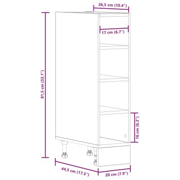 vidaXL Ντουλάπι Δαπέδου Riga Καφέ Δρυς 20x44,5x81,5cm Μοριοσανίδα 1 τεμ.