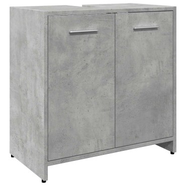 vidaXL Ντουλάπι Νιπτήρα Μπάνιου Μπετόν Γκρι 60x33x60cm Επεξ. Ξύλο 1 τεμ.